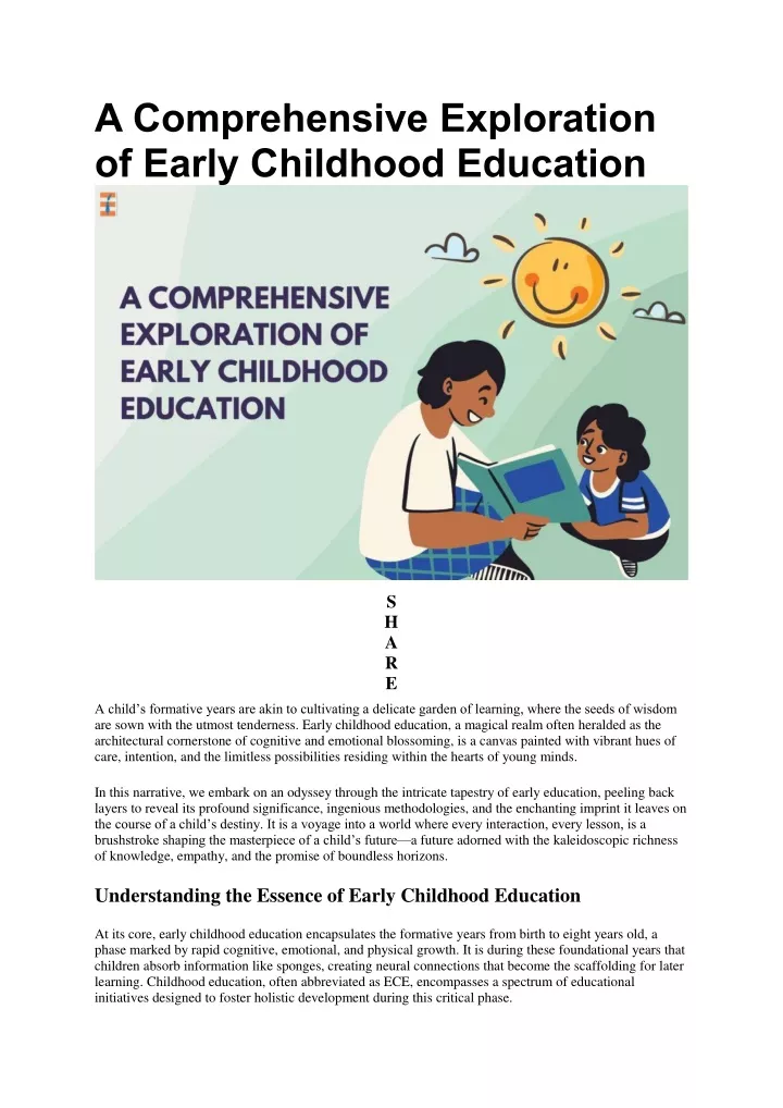 a comprehensive exploration of early childhood