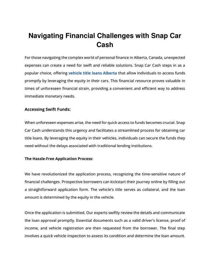 navigating financial challenges with snap car cash