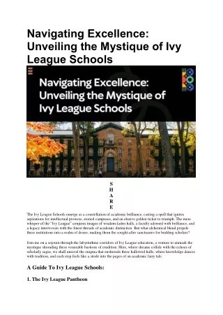 A Guide To Ivy League Schools | Future Education Magazine