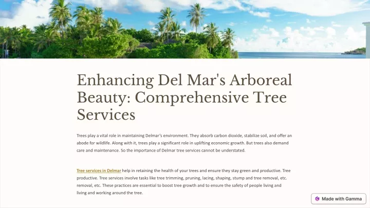 enhancing del mar s arboreal beauty comprehensive