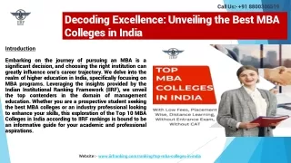 Best MBA Colleges in India