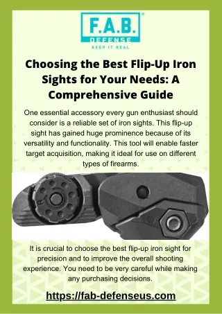 Precision and Versatility Unveiled Explore the Flip-Up Iron Sight Advantage