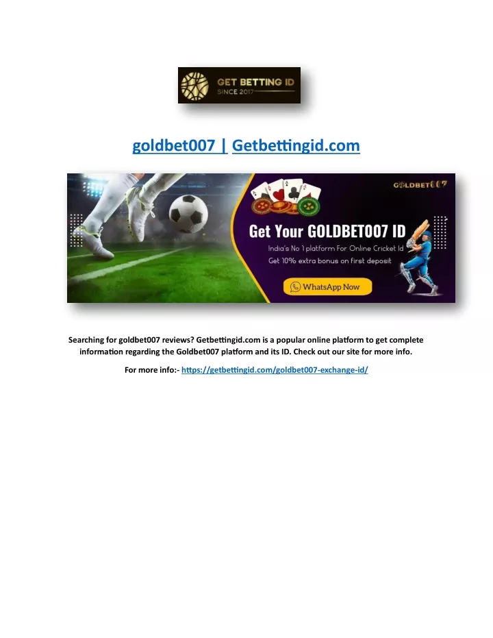 goldbet007 getbettingid com