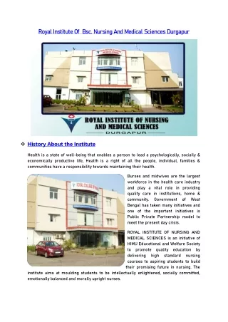 Royal College Best Bsc Nursing College in Durgapur