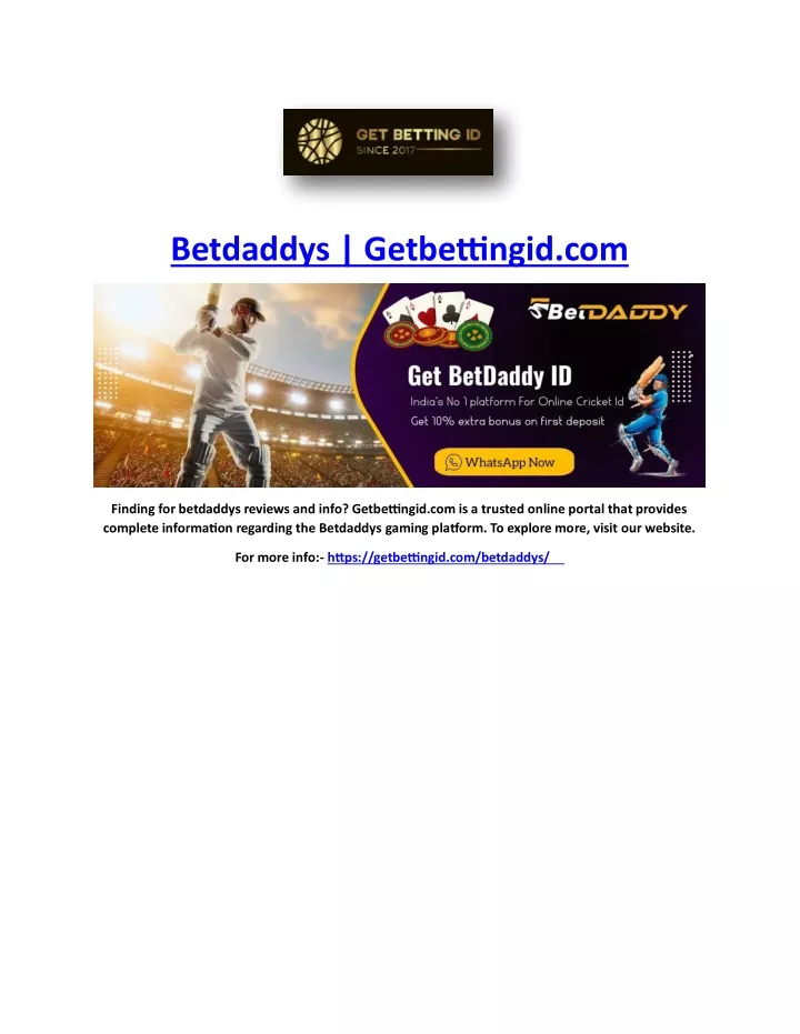 betdaddys getbettingid com