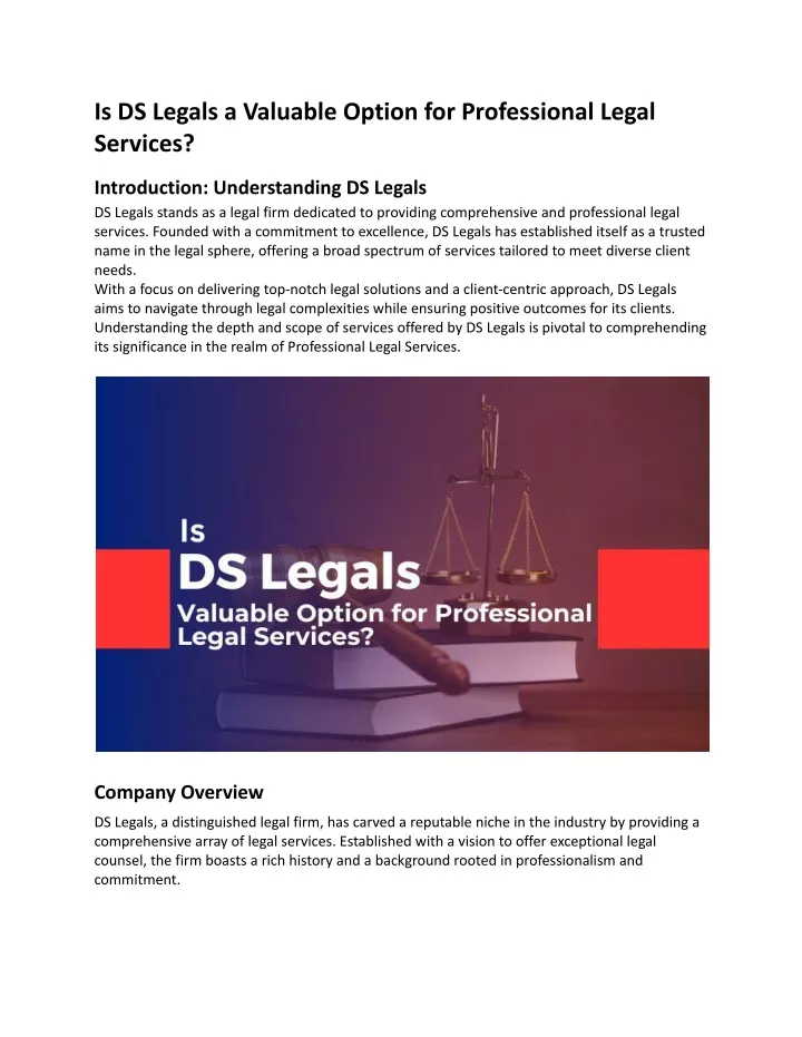 is ds legals a valuable option for professional