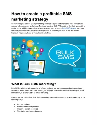How to create a profitable SMS marketing strategy