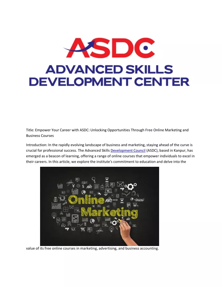title empower your career with asdc unlocking