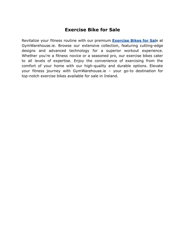 exercise bike for sale