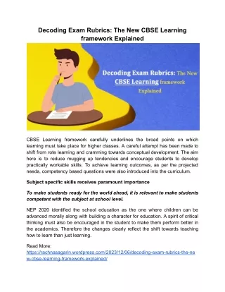 decoding exam rubrics the new cbse learning