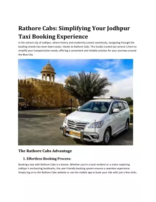 rathore cabs simplifying your jodhpur taxi