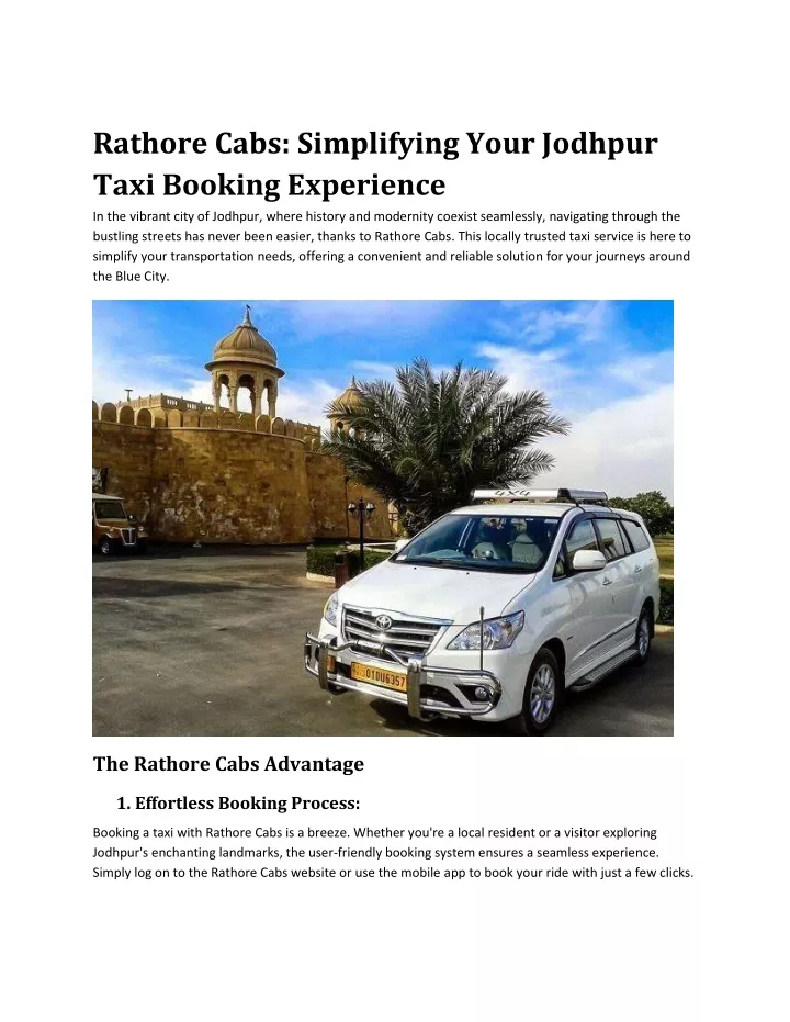 rathore cabs simplifying your jodhpur taxi
