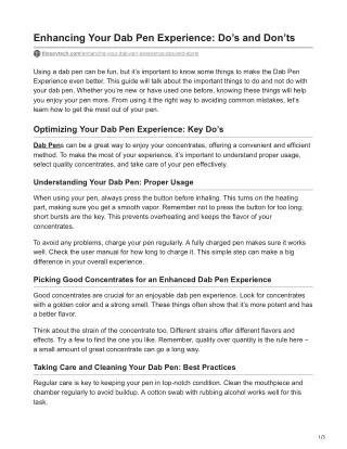 enhancing your dab pen experience do s and don ts