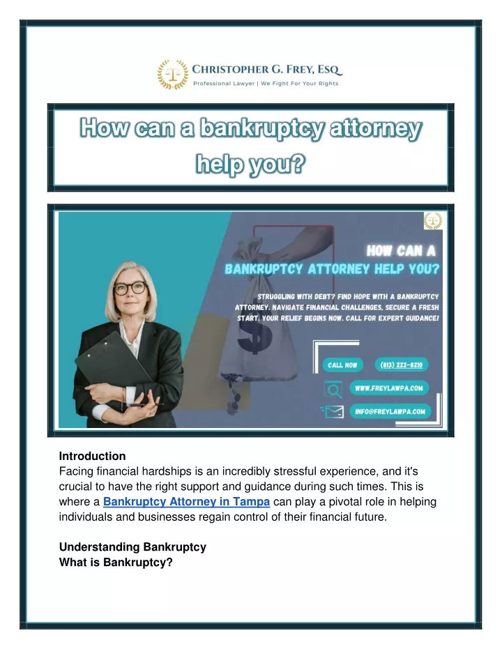 how can a bankruptcy attorney help you
