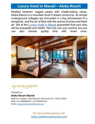 Luxury Hotel in Manali