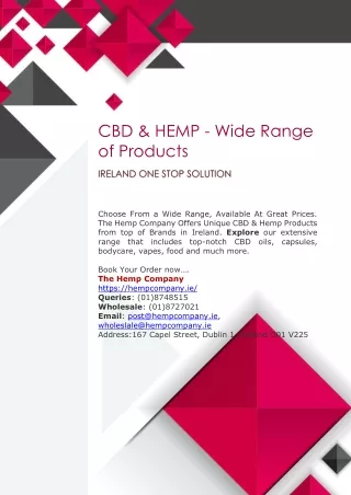 IRELAND CBD and HEMP Products