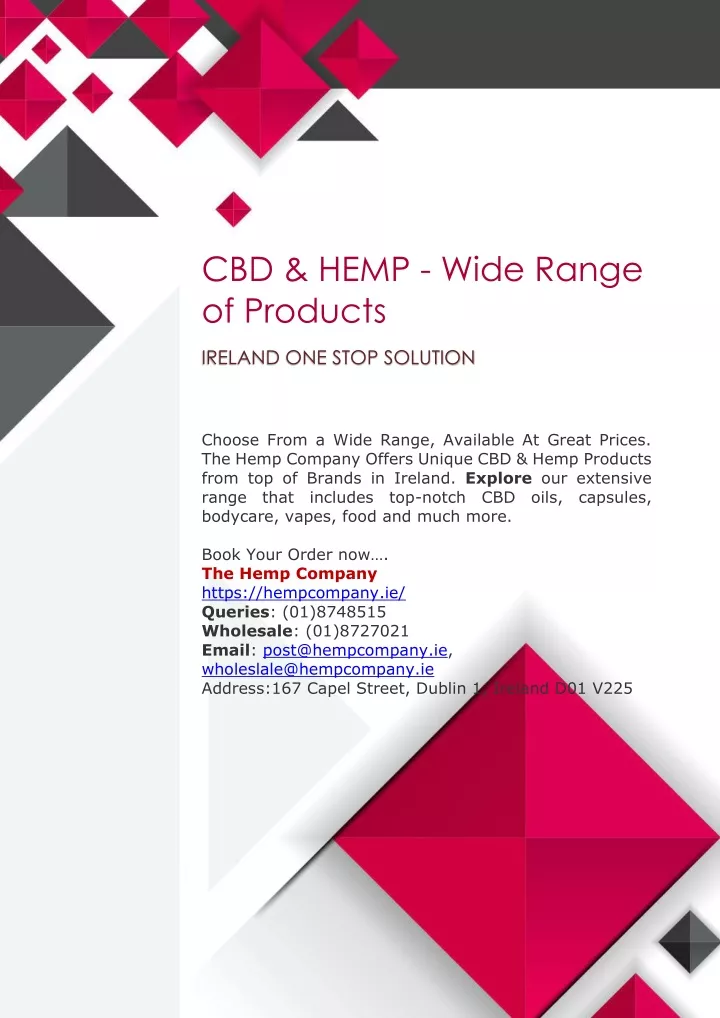 cbd hemp wide range of products