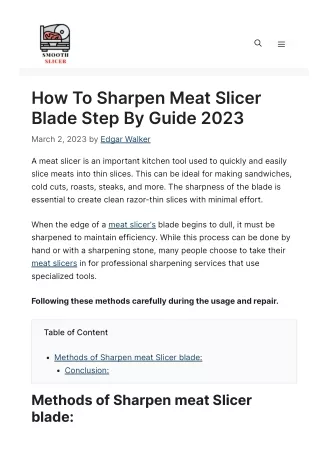 how to sharpen meat slicer
