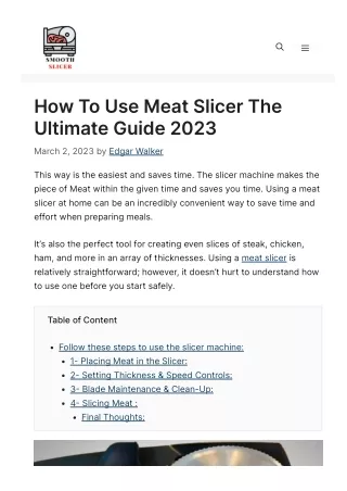 how to use meat slicer