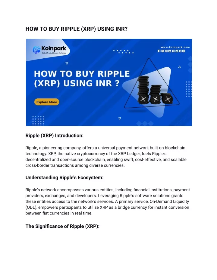 how to buy ripple xrp using inr