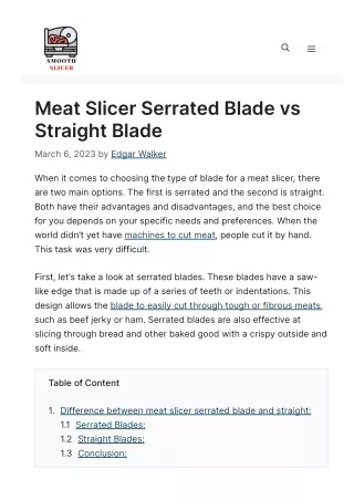 meat slicer serrated blade vs straight blade