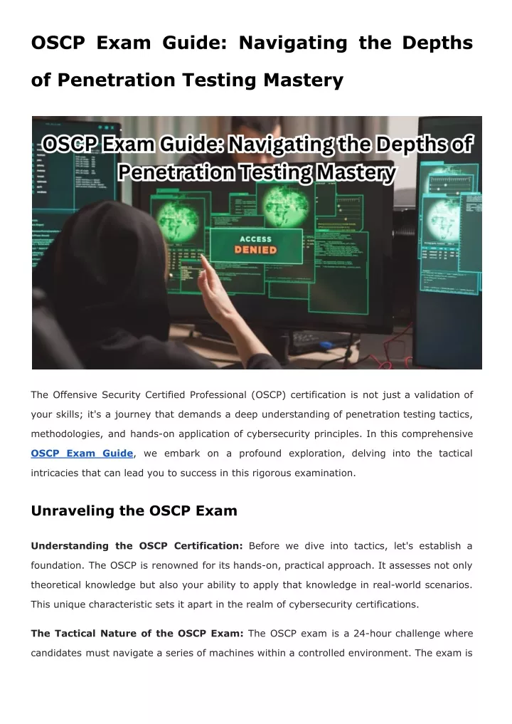 oscp exam guide navigating the depths