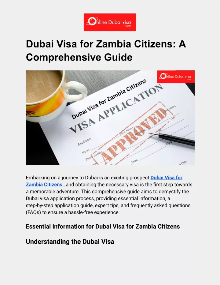 dubai visa for zambia citizens a comprehensive