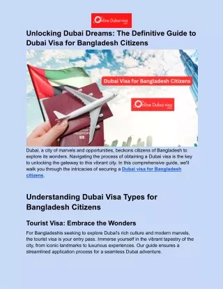 Unlocking Dubai Dreams_ The Definitive Guide to Dubai Visa for Bangladesh Citizens