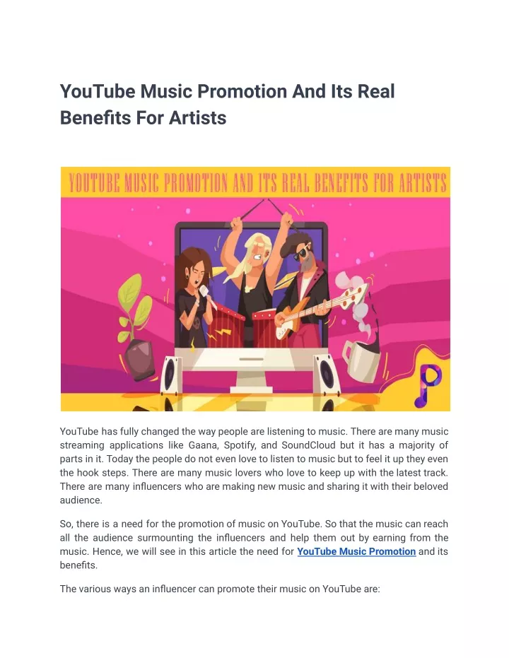 youtube music promotion and its real benefits
