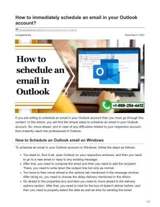 How to immediately schedule an email in your Outlook account