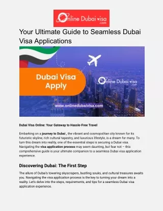 your ultimate guide to seamless dubai visa