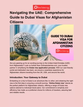Navigating the UAE_ Comprehensive Guide to Dubai Visas for Afghanistan Citizens