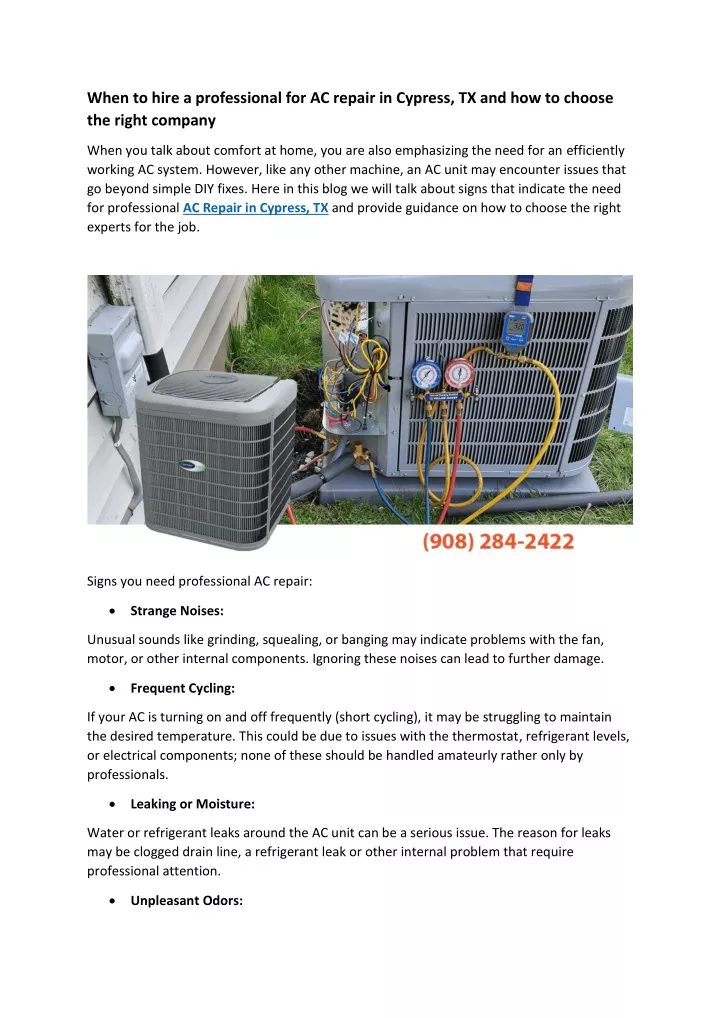 when to hire a professional for ac repair