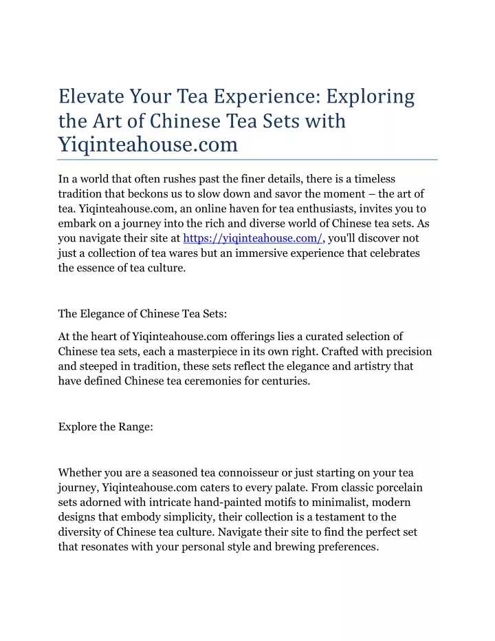 elevate your tea experience exploring