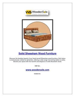 Solid Wood Furniture | Wooden Sole