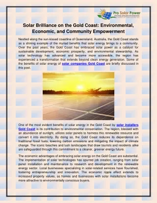 Solar Companies Gold Coast