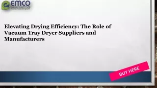 Elevating Drying Efficiency The Role of Vacuum Tray Dryer Suppliers and Manufacturers