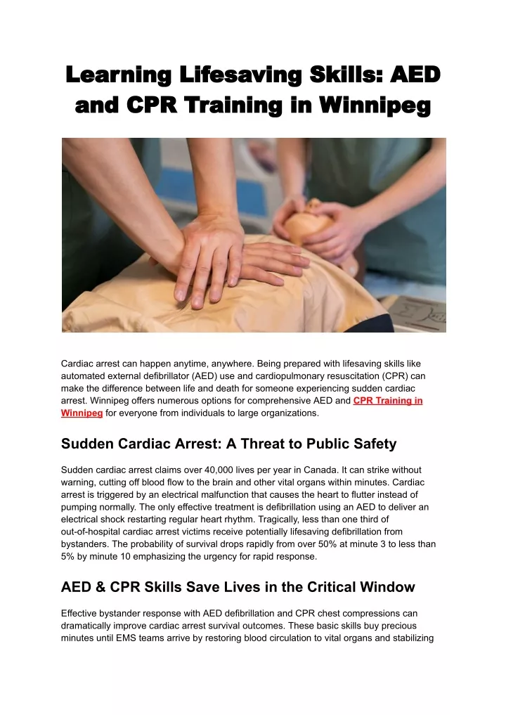 learning lifesaving skills aed and cpr training