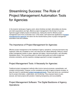 Streamlining Success_ The Role of Project Management Automation Tools for Agencies
