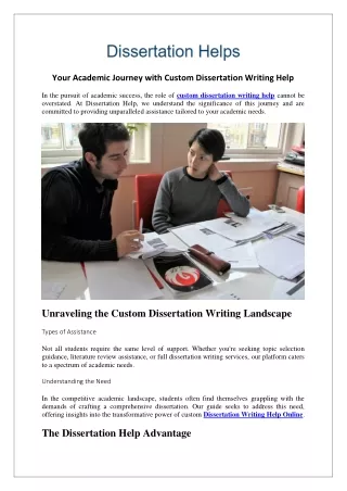 Your Academic Journey with Custom Dissertation Writing Help