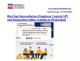 best sap successfactors employee central api and integration online training in hyderabad