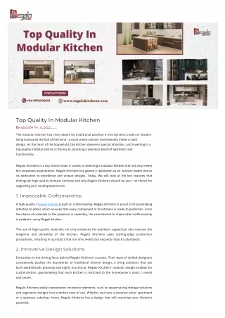 top quality in modular kitchen