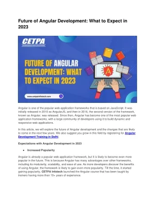 future of angular development what to expect