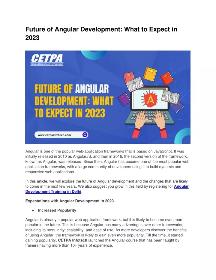 future of angular development what to expect