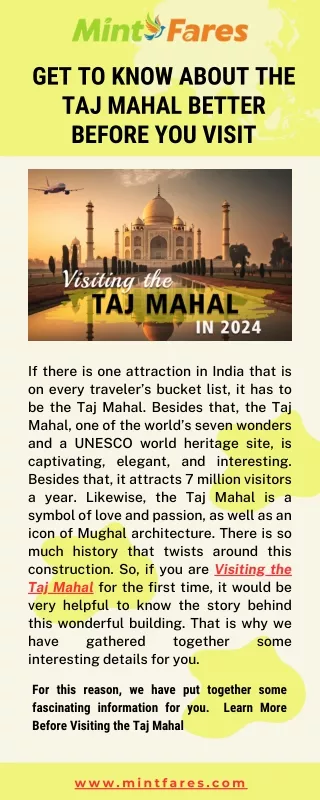 Get to Know about the Taj Mahal Better Before you visit