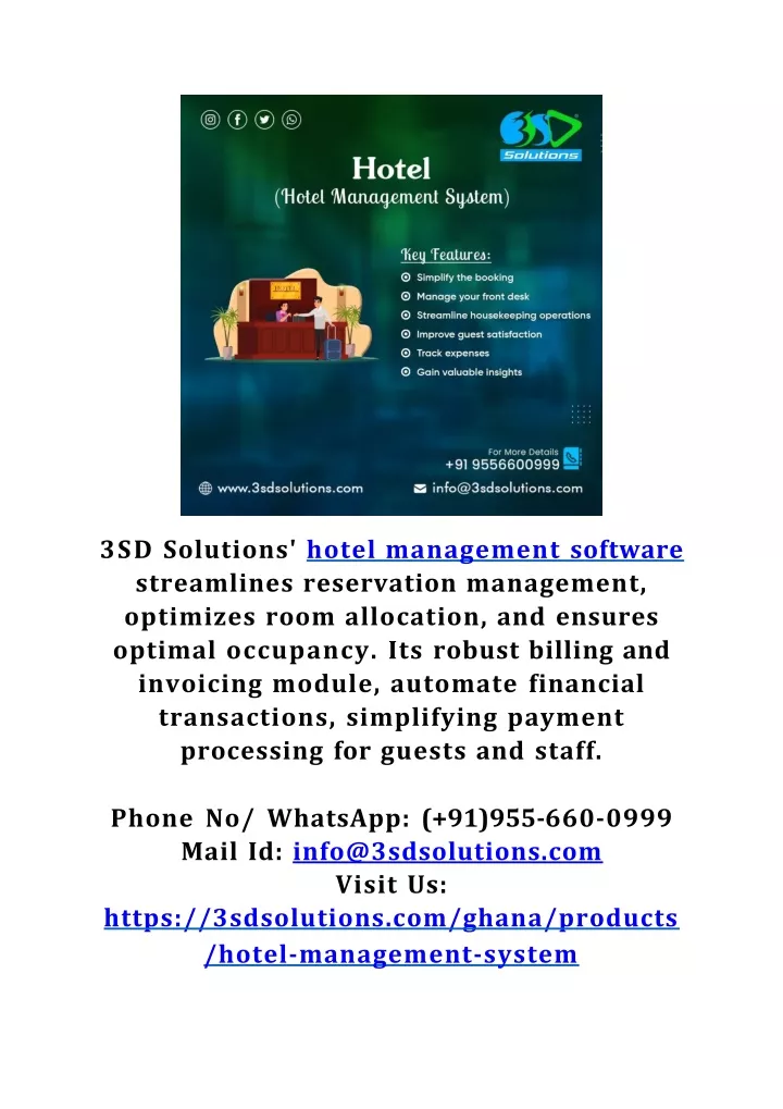 3sd solutions hotel management software