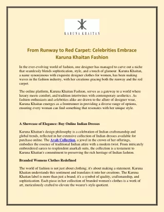 From Runway to Red Carpet Celebrities Embrace Karuna Khaitan Fashion (1)