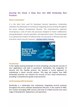 securing the cloud a deep dive into aws devsecops