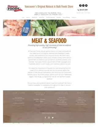 Organic Meat and Seafood Options