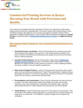 Commercial Printing Services in Kenya